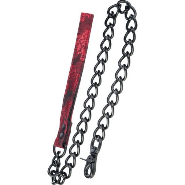 CalExotics Scandal Leash BDSM lead with chain and faux leather-lined handle