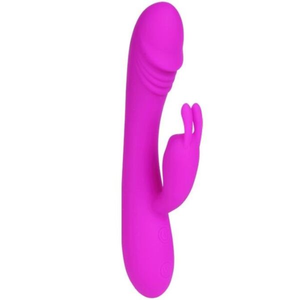 Pretty Love Hunter silicone rabbit vibrator with a curved body and rabbit ears
