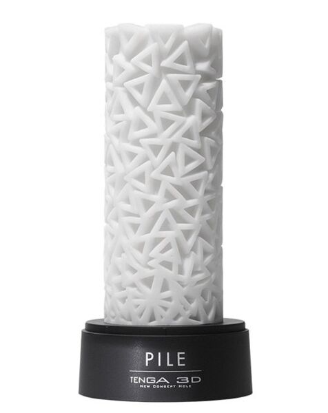 TENGA 3D Pile masturbator with its stacked triangle texture on the outside