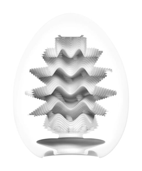 Tenga EGG Wavy masturbator, a TPE egg with a wavy inner texture