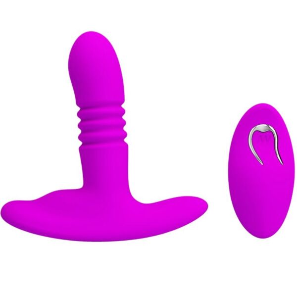 Pretty Love Heather BI-014647W black silicone butt plug with a suction cup base
