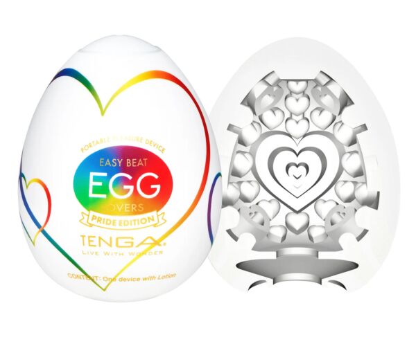 Tenga Egg Lovers Pride Edition egg-shaped masturbator with its wrapper
