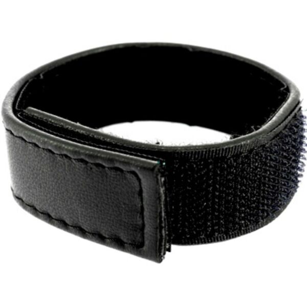 Leather Body cock and ball strap, black, with Velcro fastening