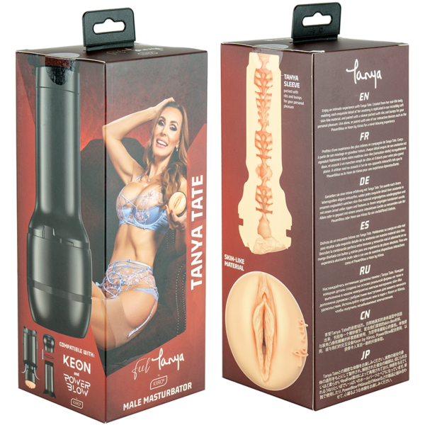 Kiiroo Feel Tanya Tate masturbator with its case and the moulded entrance in view