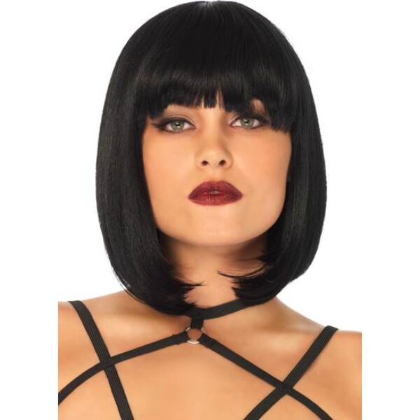 Leg Avenue Natural Black Bob Wig in black with a classic bob cut