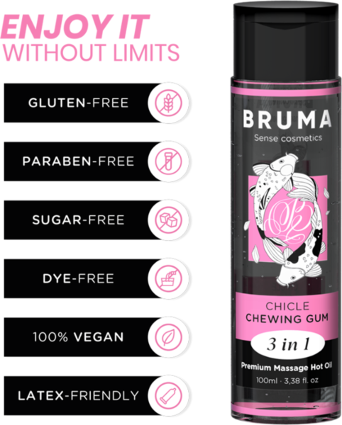Bruma warming massage oil, 100 ml bottle