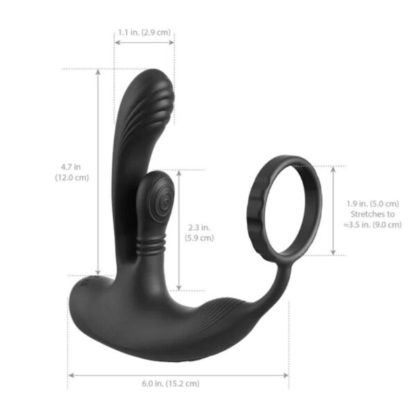 Pipedream Ass-Gasm IntiMotion stimulator with prostate head, textured butt plug and perineal pad