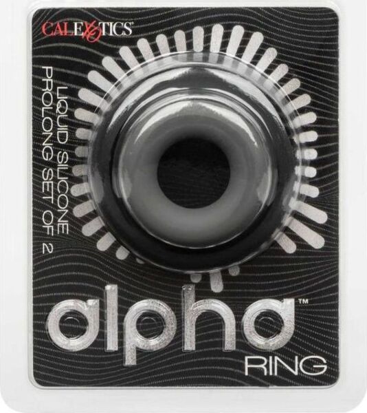 The two silicone cock rings from the CalExotics Alpha Prolong Set of 2