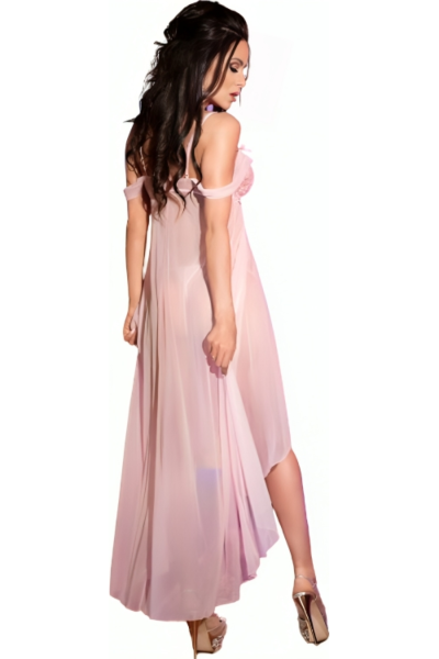 Chilirose CR 3716 long babydoll in mesh and lace, with its thong
