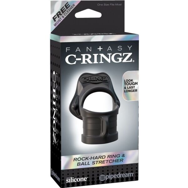 Pipedream Fantasy C-Ring Rock Hard silicone cock ring with ball stretcher