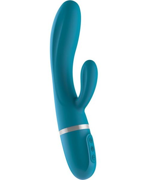 Liebe Bend It Plus silicone rabbit vibrator in ocean blue, showing its flexible shaft
