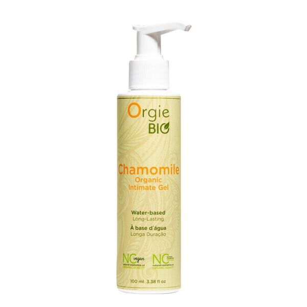 Pump bottle of Orgie Bio Chamomile 100 ml intimate gel
