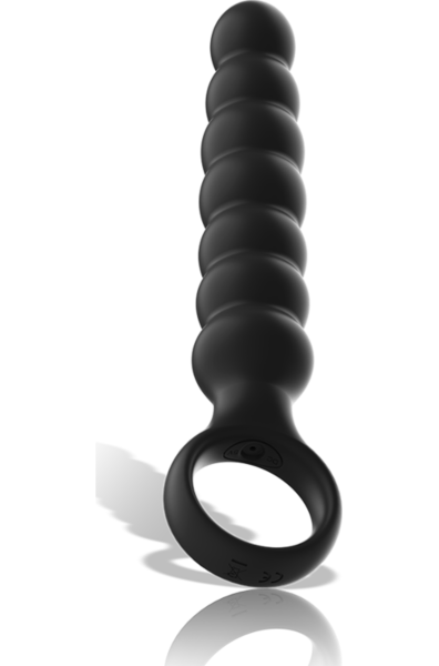 Black&Silver Bob vibrating butt plug in black