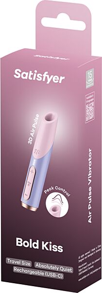 Satisfyer Bold Kiss Wave clitoral suction toy in pink and violet