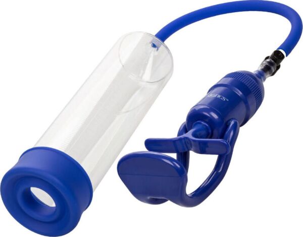 CalExotics Admiral Sta-Hard penis pump, with clear cylinder, hose and pump handle