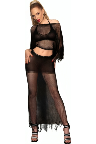 Chilirose CR 4666 three-piece lingerie set, with a top, a bra and a skirt