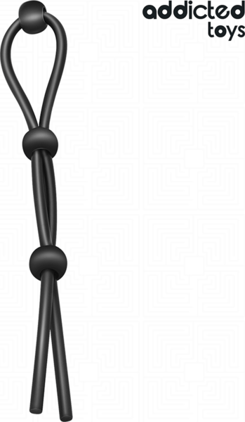 Addicted Toys triple loop cock ring, shown with its adjustment ball