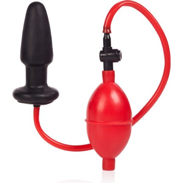 Black CalExotics Colt Expandable Butt Plug with suction-cup base, tube and hand pump