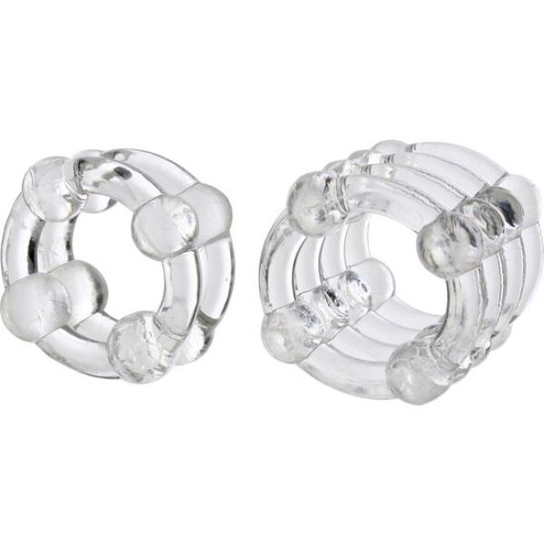 Clear COLT Enhancer Rings Clear set with pieces featuring two and four connected loops