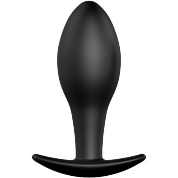 Pretty Love Butt Plug 8.5 cm in black silicone with an anchor design and handle