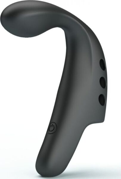 Black Pretty Love BI-210298 finger vibrator with its elastic straps