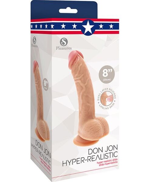S Pleasures Don Jon 20 cm realistic dildo, vanilla colour with pink tip