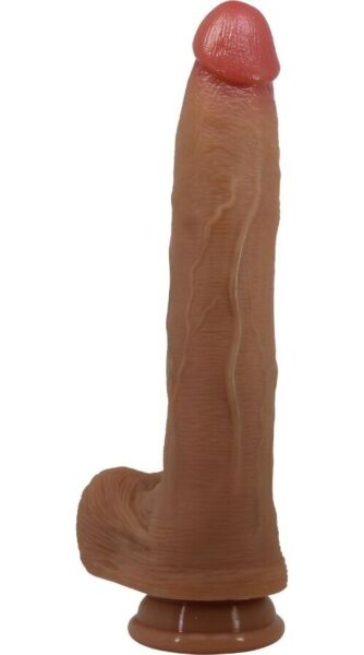 Realistic silicone dildo Pretty Love BW-008131-1 with testicles and suction cup at the base