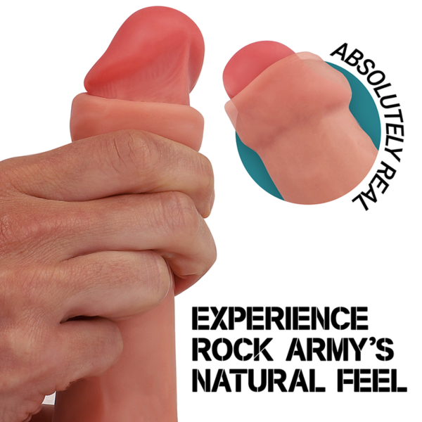 Natural-tone Rock Army Raptor realistic dildo with suction cup base