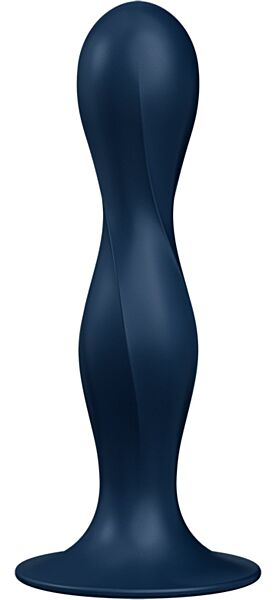 Satisfyer Double Ball-R dildo with a suction cup base and two balls inside