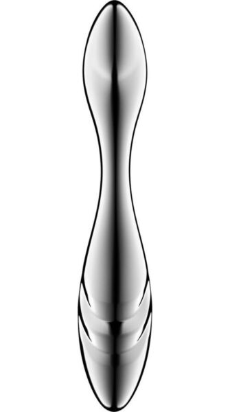 Satisfyer Pure Gravity 3 stainless steel dildo, silver with two ends