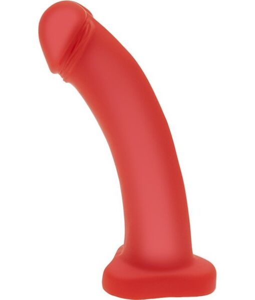 Red S Pleasures Semirealist semi-realistic dildo with a curved shaft and a defined head