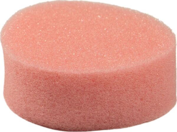 Rounded Confort 365 vaginal sponge with an opening for removal