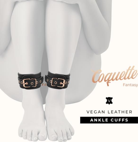 Coquette Chic Desire Fantasy padded bondage cuffs with buckle and link