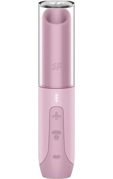 Satisfyer Secret Kiss clitoral suction toy in pink, shaped like a lipstick