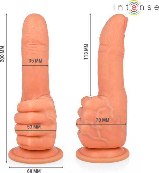 Intense Bender dildo with a hand-shaped design and suction cup base