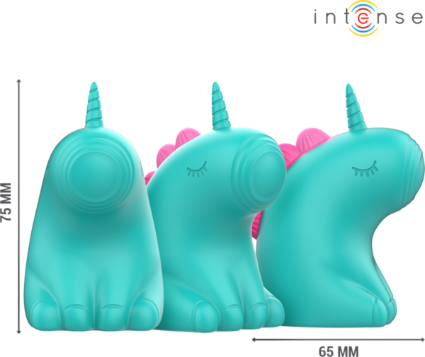 Intense Trixie clitoral vibrator in the shape of a green unicorn
