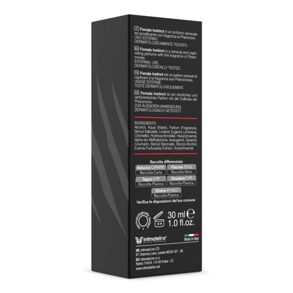 Bottle of Intimateline Female Instinct 30ml pheromone perfume
