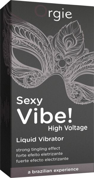 15 ml airless bottle of Orgie Sexy Vibe High Voltage stimulating gel