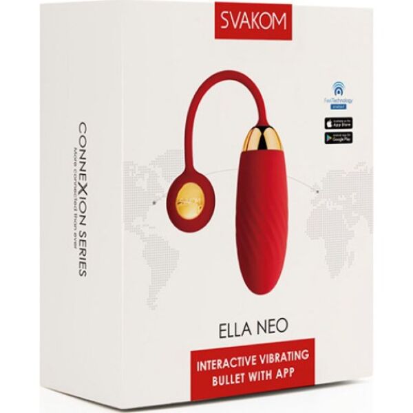 SVAKOM Ella Neo vibrating egg in red, with its tail