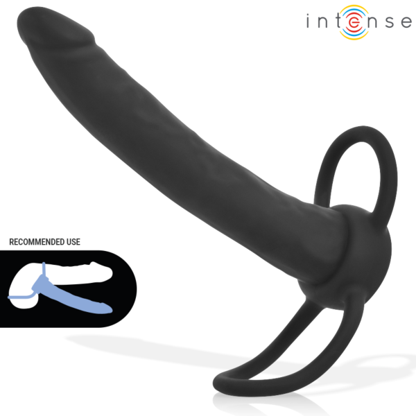 Intense Lucas anal dildo with built-in cock ring and testicle ring
