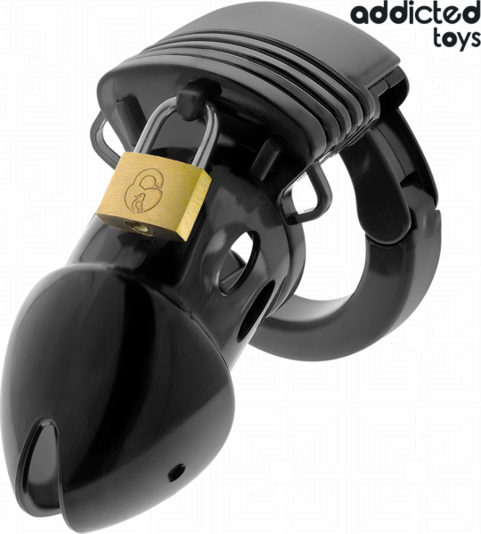 Addicted Toys Locked 7.5 cm chastity cage with its base ring, padlock and keys