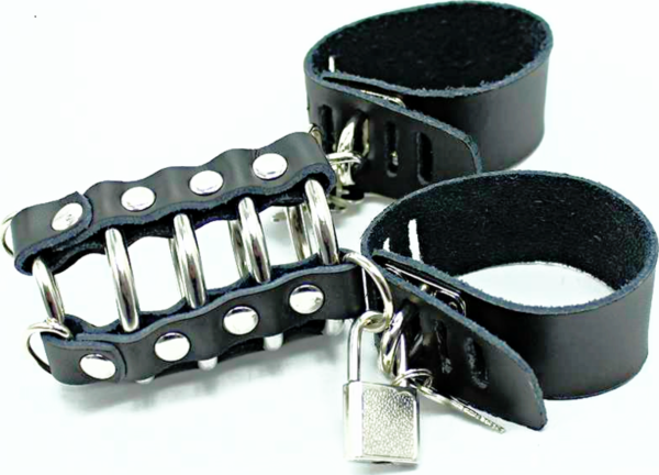 Ohmama Fetish cock cage with its rings and adjustable straps