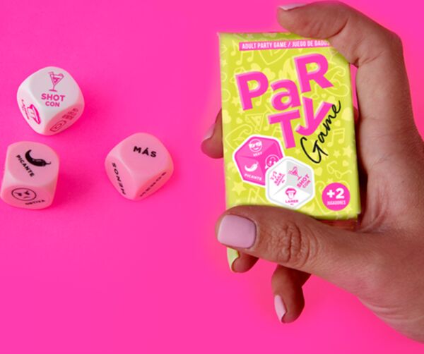 Sexitive Party Game adult dice game, with its 3 dice