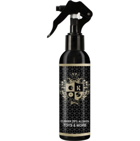 150 ml bottle of Eros Action Cleaner 20% Alcohol with a spray nozzle