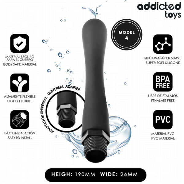 Addicted Toys Model 4 anal douche with its universal adapter