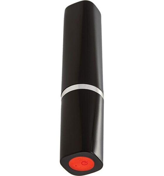 S Pleasures Lipstick Black/Red lipstick vibrator with its red caps