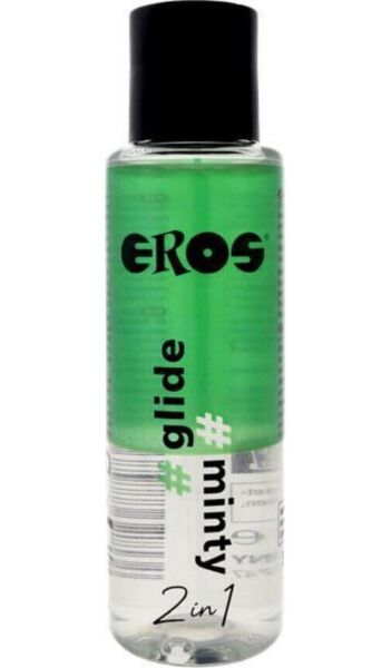 100 ml bottle of EROS 2 in 1 Glide Minty lubricant