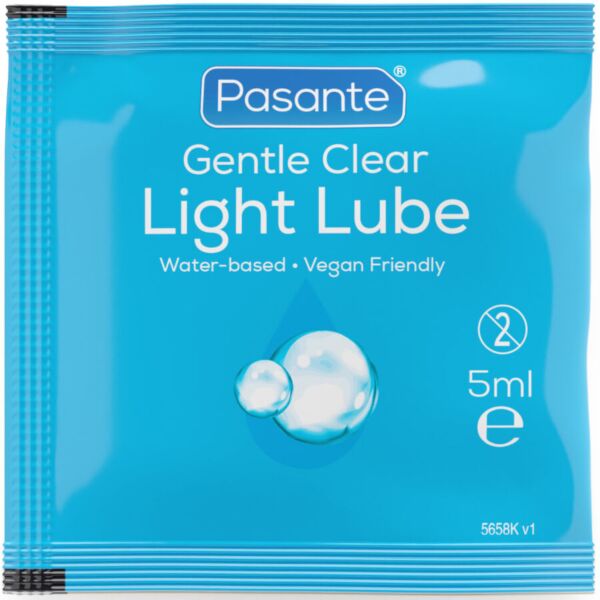 Single-use sachets of Pasante Light water-based lubricant
