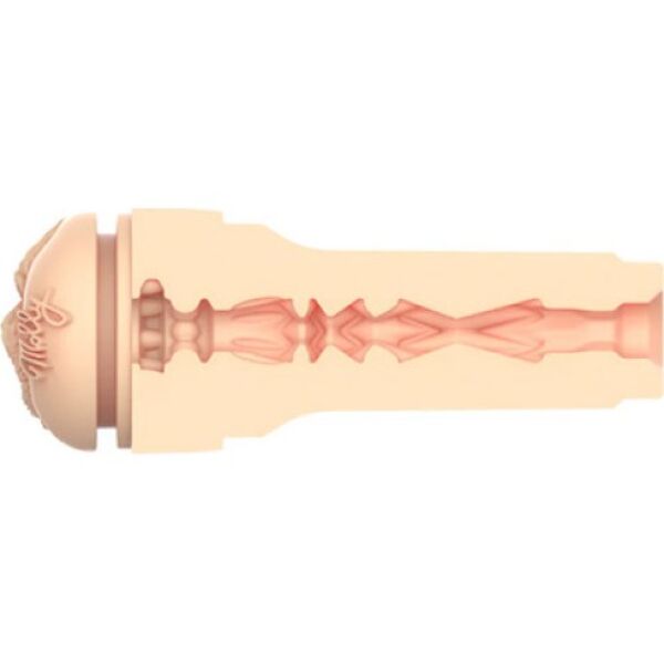 Kiiroo Feel Molly Stewart masturbator with a black case and vanilla-coloured opening