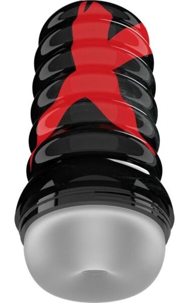 PDX Elite Air-Tight masturbator with its ribbed outer case